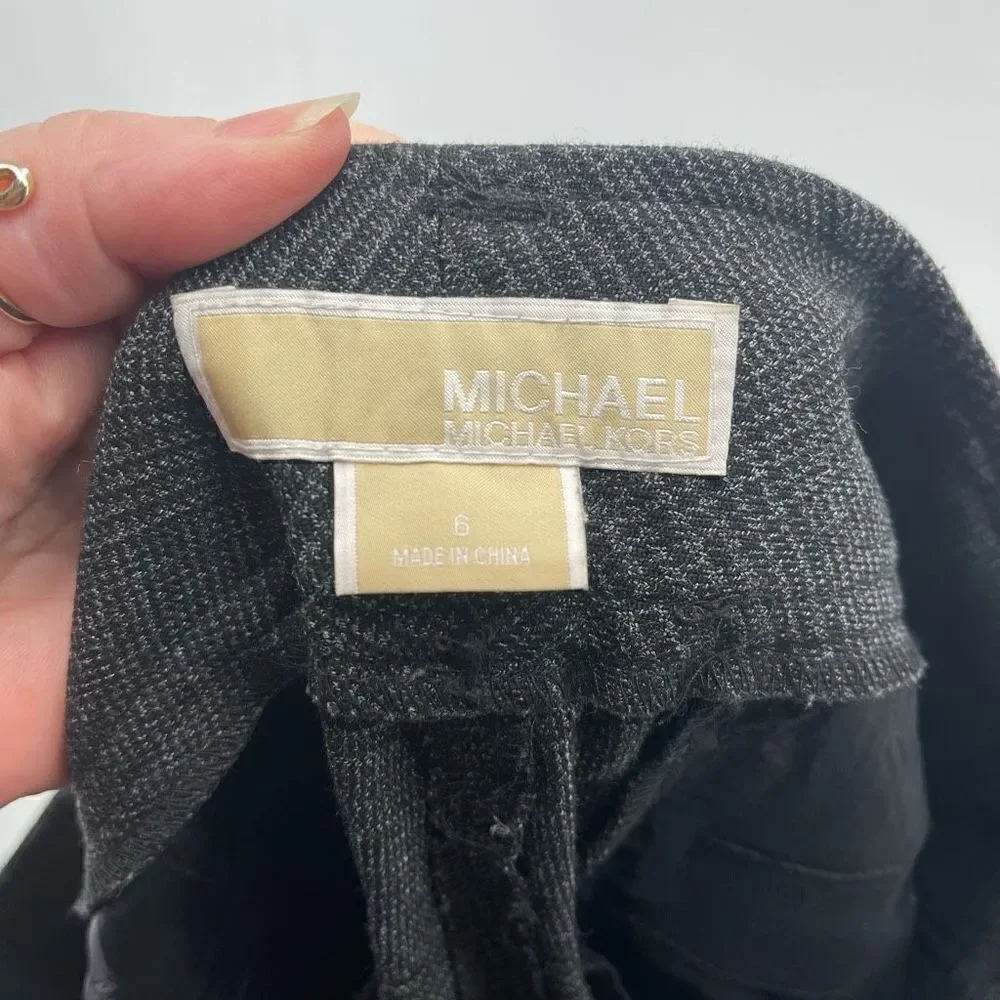 Michael Kors Women's High-waist Plaid Straight Leg Dress Pants Size 6